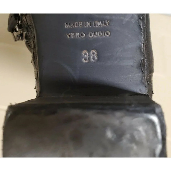 Gidigio Black Leather Reptile Design Bootie/Ankle - Picture 12 of 12